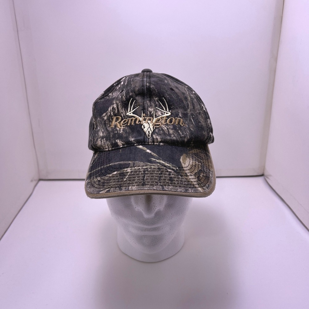 Remington Mens Camo Deer Skull Logo Adjustable Strapback Baseball Hat Cap OSFM